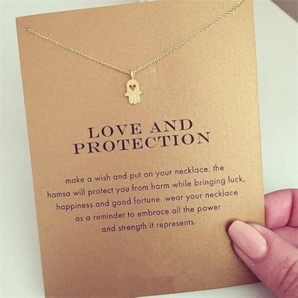 Hamsa Hand Necklace – Symbol of Love, Protection & Fortune - Picture 5 of 5